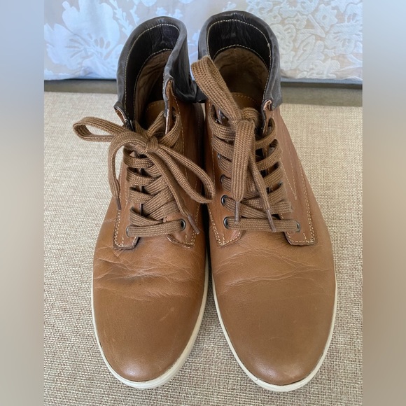 Tan leather high top trainers - Picture 4 of 8